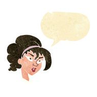 cartoon pretty woman with speech bubble N56