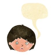 cartoon unhappy boy with speech bubble N12