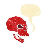 cartoon spooky skull with speech bubble N29