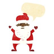 cartoon ugly santa claus with speech bubble N2