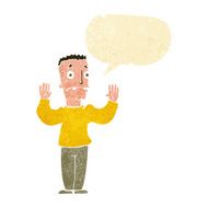 cartoon man surrendering with speech bubble N2