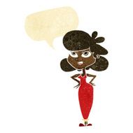 cartoon girl with hands on hips speech bubble N4