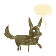 cartoon wild dog with speech bubble N2