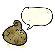 cartoon bird with speech bubble N60