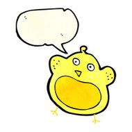 cartoon fat bird with speech bubble N9