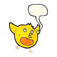 cartoon happy bird with speech bubble N9