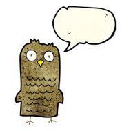 Cartoon owl with speech bubble N14