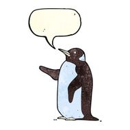 cartoon penguin with speech bubble N3