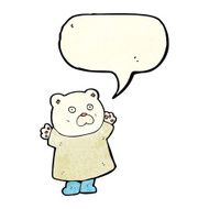 funny cartoon polar bear with speech bubble N6