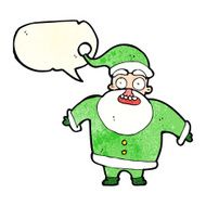 cartoon shocked santa claus with speech bubble N3