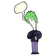 cartoon curious vampire with speech bubble N3