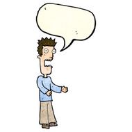 cartoon man freaking out with speech bubble N3