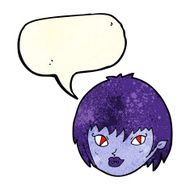 cartoon vampire girl face with speech bubble N4