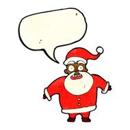 cartoon shocked santa claus with speech bubble N4