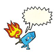 cartoon funny firework character with speech bubble N5