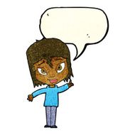 cartoon woman with idea speech bubble N51