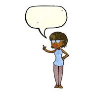cartoon woman wearing spectacles with speech bubble N8