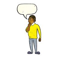 cartoon curious man with speech bubble N15