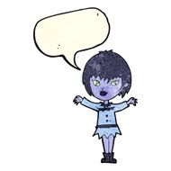 cartoon vampire girl with speech bubble N47
