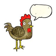 cartoon chicken with speech bubble N4