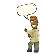 cartoon angry old man with speech bubble N29