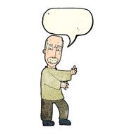 cartoon angry old man with speech bubble N30