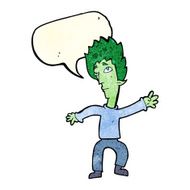 cartoon vampire man with speech bubble N24