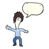 cartoon vampire man with speech bubble N25