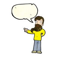 cartoon man with beard pointing speech bubble N4
