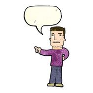 cartoon man pointing with speech bubble N42