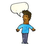 cartoon stressed man with speech bubble N15