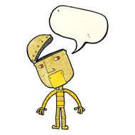 cartoon robot with speech bubble N39