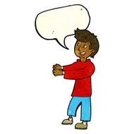 cartoon happy man with speech bubble N91