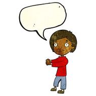 Cartoon happy boy with speech bubble N51