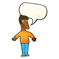 cartoon terrified man with speech bubble N42