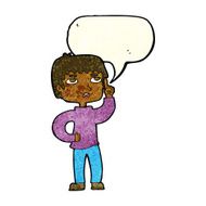 cartoon boy with question speech bubble N5