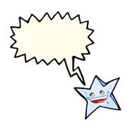 cartoon happy star character with speech bubble N5