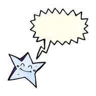 cartoon happy star character with speech bubble N7