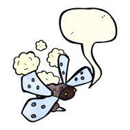 cartoon bug with speech bubble N7