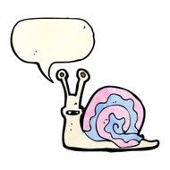 cartoon snail with speech bubble N9
