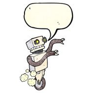 cartoon funny robot with speech bubble N16