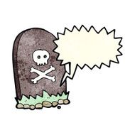 cartoon grave with speech bubble N2