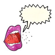 cartoon sneezing mouth with speech bubble N2