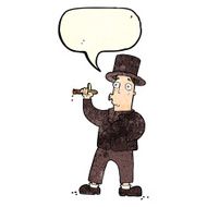 cartoon smoking gentleman with speech bubble N4