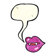 cartoon vampire fangs with speech bubble N3