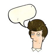 cartoon bored man with speech bubble N10