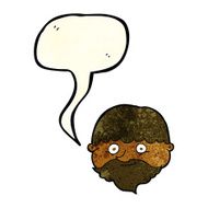 cartoon bearded man with speech bubble N9