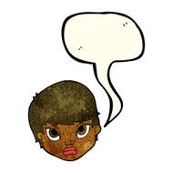 cartoon sulking woman with speech bubble N3