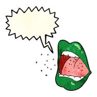 cartoon sneezing mouth with speech bubble N3