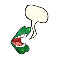 cartoon halloween mouth with speech bubble N7